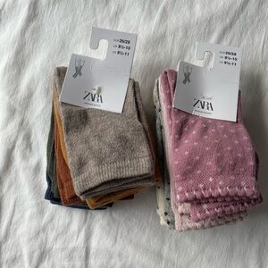 Zara kids printed Socks in Neutral Tones